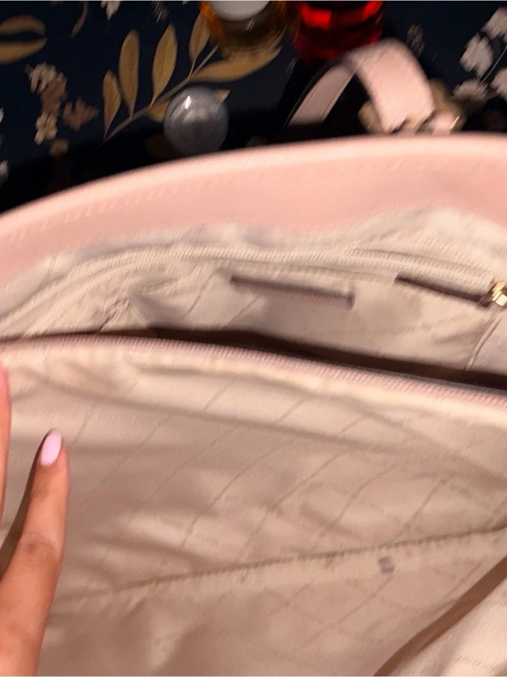 Michael Kors Blush Pink Leather Tote with Gold Accents